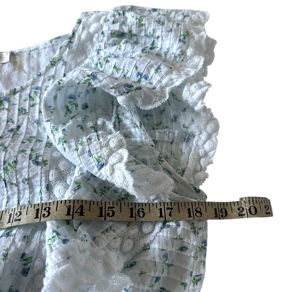 LOVESHACKFANCY ROBERTA DITSY FLORAL RUFFLE LACE MINI DRESS SIZE LARGE - Picture 10 of 15